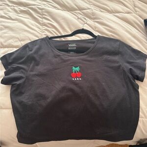 Vans Black Womens Tee with Red Cherry Embroidery